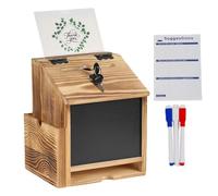 Zetqhuu Cassetta Commenti In Legno, Cassetta In Legno Da Parete Con Serratura Per Deposito Denaro, Scatola Dei Commenti Secchio Donazioni, Per Bar, Caffè, Scuola, Ristoranti, Comunità, Sala
