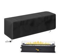 Zetqhuu Copri Focolare | Protettore Rettangolare | Impermeabile Antistrappo con Cordino per Esterno Giardino Patio Copri Barile da Giardino e Areazione