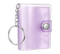 Zetqhuu Mini Album Fotografico Portachiavi,Mini Album Portachiavi Con 24 Tasche - Ad Anelli Trasparente - Per Bambini, Adulti, Uomini, Donne, Compleanno, Matrimonio, Portafoglio e Zaino