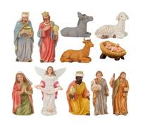 Zetqhuu Presepe Di Natale | Decorazioni Natalizie Religiose Statue Di Gesù Bambino Mangiatoia | Sacra Famiglia Presepe Decorazione Scrivania - Per Interni Esterni Camera Soggiorno Tavolo Mensola