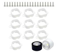 Zetqhuu Sostegni per Luci LED,10 Pezzi Supporti per Illuminazione Esterna con 20 Viti | Clip Fissaggio Impermeabili per Viale Ponte Passaggio Giardino Esterno Cortile Terrazzo