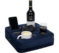 Zettfuly Portabevande per Divano, Cuscino - Portabicchieri per Divano, Caddy per Divano, Portabevande con Telecomando per Tazze, Cuffie, Snack e Cellulari, Utilizzabile in Auto, Zaino, Spiaggia (Navy)