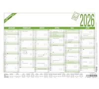 Zettler - Agenda giornaliera lavorativa A5 Blauer Engel 2026 - Calendario da ufficio 21 × 15 cm, 6 mesi per pagina, contatore giorni lavorativi, giorni e settimanali, panoramica delle vacanze