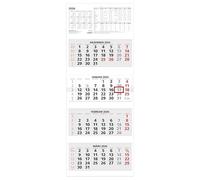 Zettler Calendario 4 mesi rosso 2026 - Calendario da parete 34 × 88 cm con cursore data, 4 blocchi da 1 mese/foglio, lavagna 20 cm e battiscopa 3 cm, panoramica annuale, conteggio settimanale