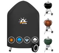 Zettum Copertura Barbecue per Weber 57 cm, Copri da Esterno BBQ Impermeabile, Telo Protettivo Carbone 600D Oxford in PU per Master Touch, Griglia Originale per Bollitore (Φ63 x 88 cm)