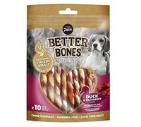 Zeus BetterBones, bastoncini da masticare ritorti per cani, con carne d'anatra e mirtillo rosso, 10 cm