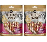 Zeus BetterBones, bastoncini da masticare ritorti per cani, con carne d'anatra e mirtillo rosso, 10 cm (Confezione da 2)