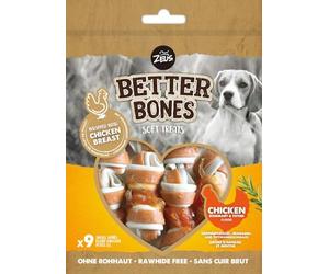 Zeus BetterBones, ossa da masticare per cani, avvolte con carne di pollo, al gusto rosmarino e timo, 7,5 cm