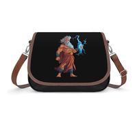 Zeus, borsa a tracolla da donna, in pelle, con scritta in lingua inglese "God of Thunder"