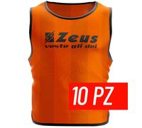 Zeus Casacca Promo, Senior, confezione da 10 casacche -ARAFLU (Arancio Fluo)
