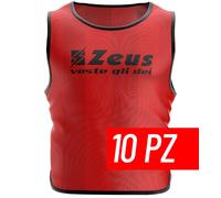 Zeus Casacca Promo, Senior, confezione da 10 casacche - ROS (Rosso)