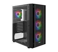 ZEUS GAMDIAS ATX Mid Tower Gaming Computer PC Case con vetro temperato laterale, 4 ventole ARGB da 120 mm e sincronizzazione con scheda madre RGB da 5 V e flusso d'aria eccellente