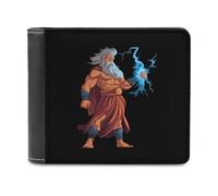 Zeus God of Thunder God Greek God - Portafoglio da uomo in pelle con porta carte di credito, Stile:, Taglia unica