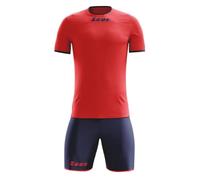 Zeus Kit completo divisa calcio/calcetto Sticker Rosso-Blu Personalizzato Nome e Numero M