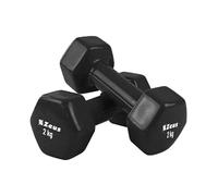 Zeus Manubri (Dumbbell) in vinile 2 x 2 Kg.- NER (Nero)