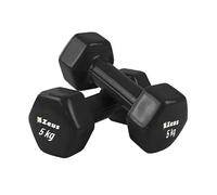 Zeus Manubri (Dumbbell) in vinile 2 x 5 Kg.- NER (Nero)