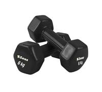 Zeus Manubri (Dumbbell) in vinile 2 x 6 Kg.- NER (Nero)