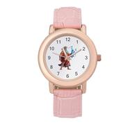 Zeus - Orologio da polso analogico al quarzo, da donna, con motivo Dio greco, con cinturino in pelle, Stile:, regular, Cinturino