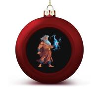 Zeus - Palline di Natale da appendere all'albero di Natale, motivo: Dio del tuono, in stile greco, 2 pezzi
