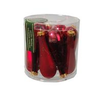 Zeus Party 12 Gocce in Vetro Rosse per addobbi Natalizi