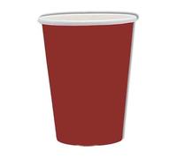 Zeus Party Bicchieri di Carta Ecolor, Colore Rosso Intenso, 200ml, Biodegradabili, Set da 25 Pezzi