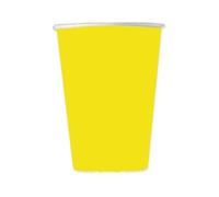 Zeus Party Bicchieri di Carta Gialli, 250ml, Set da 6 Pezzi, 100% Riciclabili