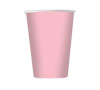 Zeus Party Bicchieri di Carta Rosa Baby, 250ml, Set da 6 Pezzi, 100% Riciclabili