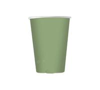 Zeus Party Bicchieri di Carta Verde Salvia, 250ml, Set da 6 Pezzi, 100% Riciclabili