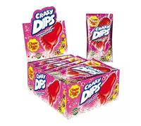 Zeus Party Box da 24 Crazy Dips Chupa Chups Lecca Lecca alla Fragola a Forma di Piede con Polverina Frizzante