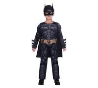 Zeus Party Costume Batman con Muscoli per Bambini, Taglia 6-8 Anni, Include Casacca, Maschera e Mantello, Nero, per Feste di Carnevale