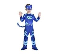 Zeus Party Costume Gattoboy PJ Masks Super Pigiamini per Bambini, Taglia 6-8 Anni, Include Tuta e Maschera, Blu, per Feste di Carnevale
