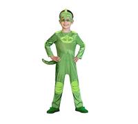 Zeus Party Costume Geko PJ Masks Super Pigiamini per Bambini, Taglia 6-8 Anni, Include Tuta con Maschera, Verde, per Feste di Carnevale