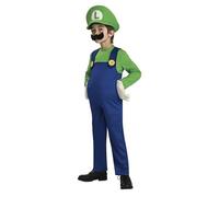 Zeus Party Costume Luigi Super Mario Deluxe per Bambini, Taglia 1-2 Anni, Include Tuta, Pancia Gonfiabile, Cappello, Baffi e Guanti, Travestimento Carnevale