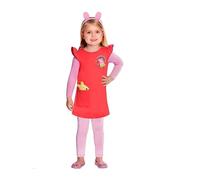 Zeus Party Costume Peppa Pig per Bambine, Include Vestito con Fascia e Orsacchiotto, Taglia 3-5 Anni, per Feste di Carnevale