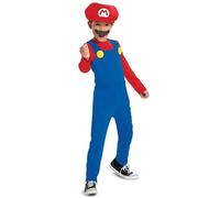 Zeus Party Costume Super Mario per Bambini, Taglia 4-6 Anni, Include Tuta Blu e Rossa, Cappello con Logo M e Baffi Finti Autoadesivi, per Feste di Carnevale