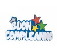 Zeus Party Decorazioni Polistirolo, Scritta Buon Compleanno con stelle, Sopratorta Addobbo Azzurro