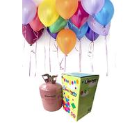 Zeus Party Elio - Kit Bombola gas elio per il gonfiaggio di 50 palloncini INCLUSI per feste e party di ogni genere - Clicca su Personalizza ora per scegliere il colore dei palloncini