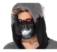 Zeus Party Maschera Mezzo Teschio Nera Horror Halloween Accessorio per il tuo travestimento