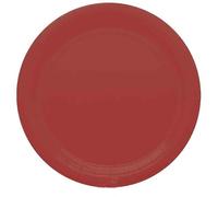 Zeus Party Piatti di Carta Biodegradabili, 24 cm, Colore Rosso Intenso, Set da 25 Pezzi, 100% Pura Cellulosa