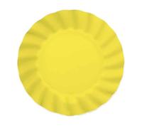 Zeus Party Piatti di Carta Smerlati, 20 cm, Giallo, Set da 6 Pezzi