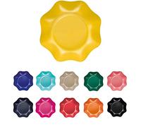 Zeus Party Piatti Fondi Carta Plastificata Tinta Unita con Bordi Ondulati 20cm (Rosso)