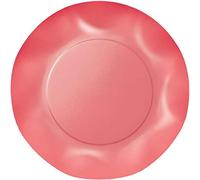 Zeus Party Piatti Grandi Carta Plastificata Tinta Unita con Bordi Ondulati 28cmm (Rosa Corallo)