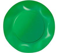 Zeus Party Piatti Grandi Carta Plastificata Tinta Unita con Bordi Ondulati 28cmm (Verde)