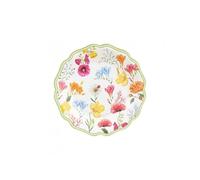 Zeus Party Piatti in Carta La Primavera 21 cm Bianco e Verde con Fiori Colorati