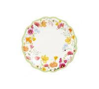 Zeus Party Piatti in Carta La Primavera 27 cm Bianco e Verde con Fiori Colorati