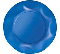 Zeus Party Piatti Piani Carta Plastificata Tinta Unita con Bordi Ondulati 25cm (Celeste Carta Zucchero)