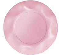 Zeus Party Piatti Piani Carta Plastificata Tinta Unita con Bordi Ondulati 25cm (Rosa)