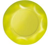Zeus Party Piatti Piani Carta Plastificata Tinta Unita con Bordi Ondulati 25cm (Verde Mela)