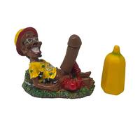 Zeus Party Statuetta Giamaicano Modellino Rasta Giamaica Banana 10x12 cm