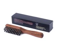 ZEUS Spazzola vegana per baffi e barba, con manico, setole morbide e senza animali, per domare e acconciare la barba, prodotta in Germania (J73)